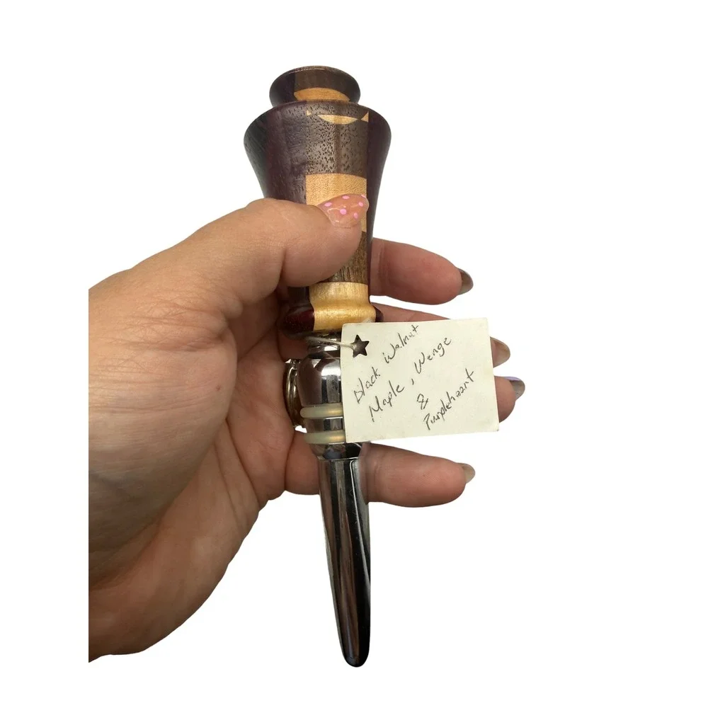 Handcrafted Exotic Wood Wine Bottle Stopper | Turned Wood Barware Gift